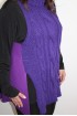 Asymetrická pletená vesta - fialová